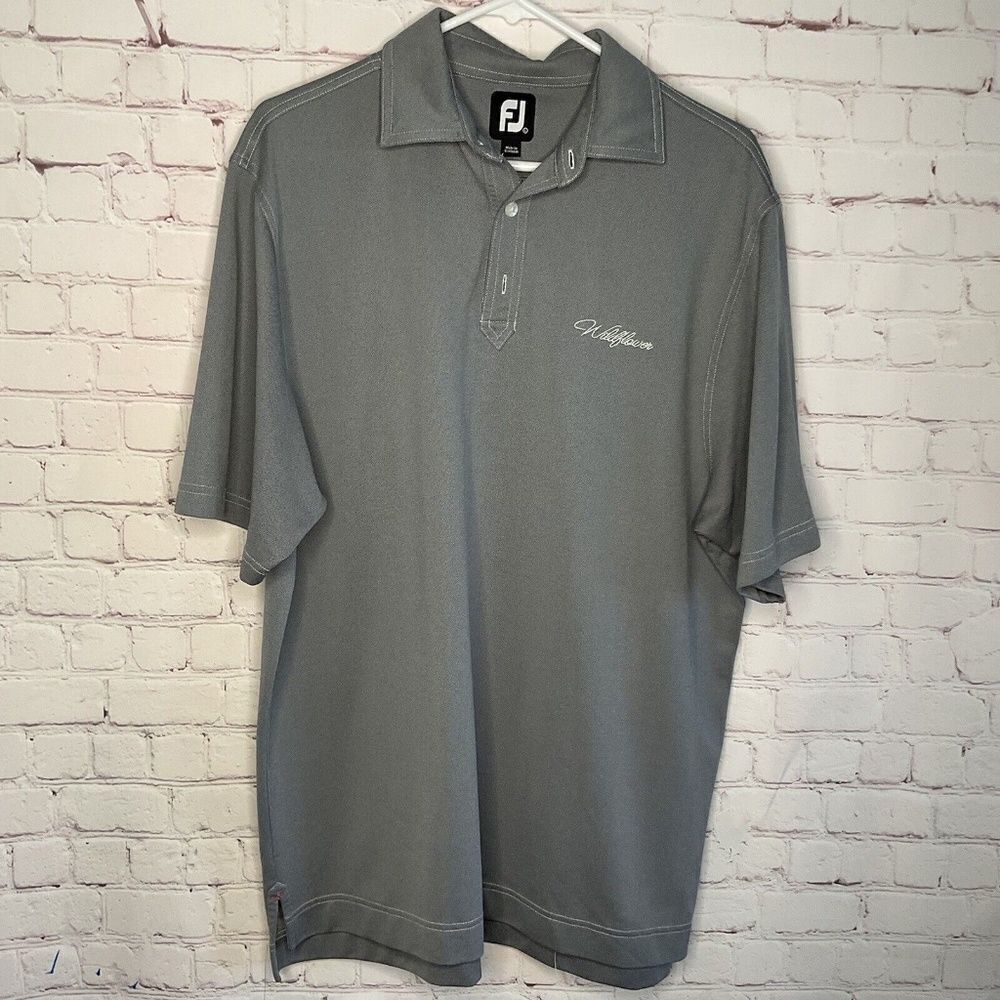 NWOT FootJoy‎ FJ Men's Gray Short Sleeve Golf Polo Shirt Size L